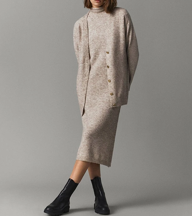 Women 2021 Autumn Sets Buttoned Wool Ladies Casual Cardigan Dress Suit Long Dress
Women 2021 Autumn Sets Buttoned Wool Ladies Casual Cardigan Dress Suit Long Dress