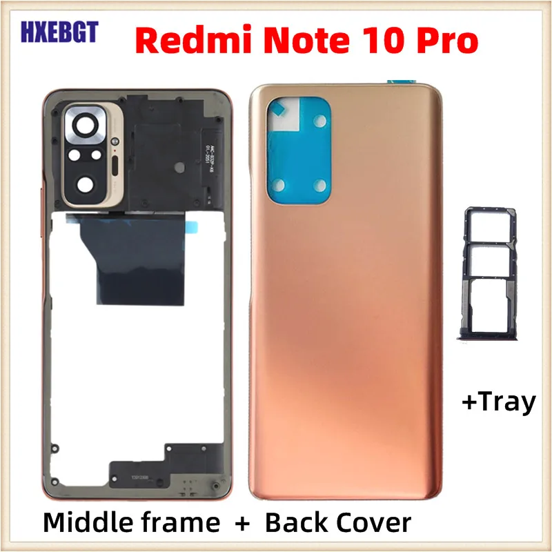 Оригинальная задняя крышка для Xiaomi Redmi Note 10 Pro + средняя рамка кнопка регулировки
