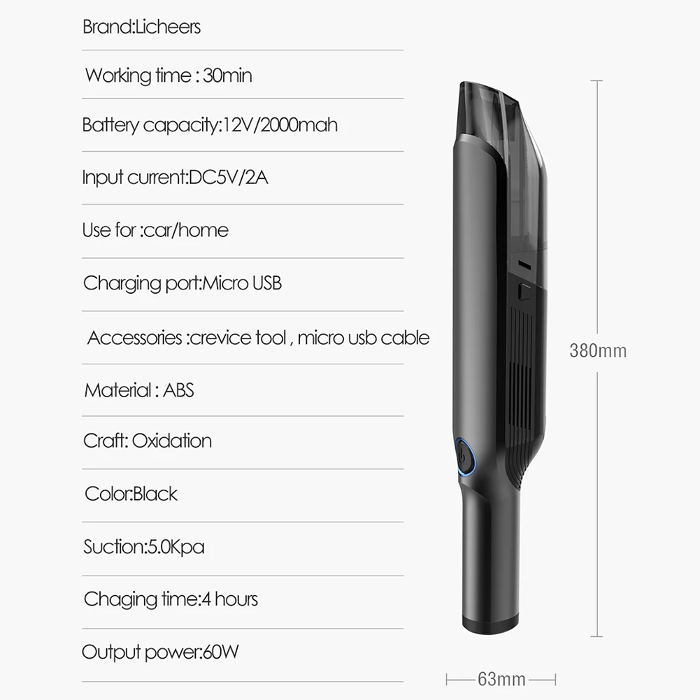 Handheld Wireless Vacuum Cleaner Rechargeable Cyclone Suction Car Vacuum Cleaner Cordless Wet/Dry Auto Portable for Car Home CSV
Handheld Wireless Vacuum Cleaner Rechargeable Cyclone Suction Car Vacuum Cleaner Cordless Wet/Dry Auto Portable for Car Home CSV