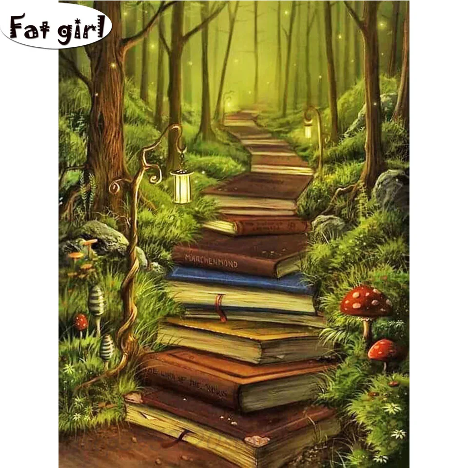Diamond Embroidery Ladder Road to Bookstore Diamond Painting Cross Stitch Cartoon Picture street lamp forest mosaic hand drill
Diamond Embroidery Ladder Road to Bookstore Diamond Painting Cross Stitch Cartoon Picture street lamp forest mosaic hand drill