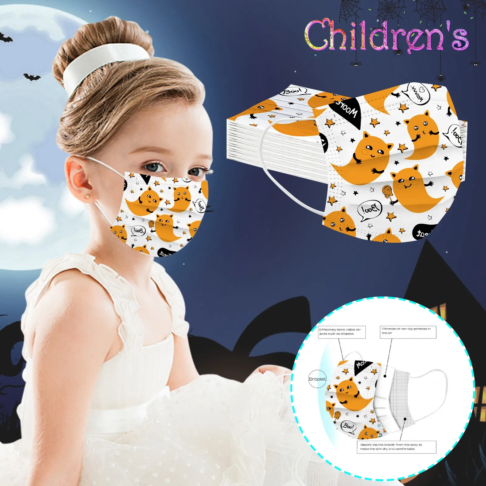 50pcs Child Mask Disposable Mascarillas Kids Mask Safe Children Mask 3 Layer Anti-dust Masque Noir Halloween Masks For Children
50pcs Child Mask Disposable Mascarillas Kids Mask Safe Children Mask 3 Layer Anti-dust Masque Noir Halloween Masks For Children