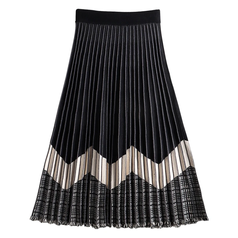 GTGYFF Autumn Winter Knitted Skirts Womens Elastic High Waist Midi Please Warm Knit Skirt Femela Vintage Striped Umbrella Faldas
GTGYFF Autumn Winter Knitted Skirts Womens Elastic High Waist Midi Please Warm Knit Skirt Femela Vintage Striped Umbrella Faldas