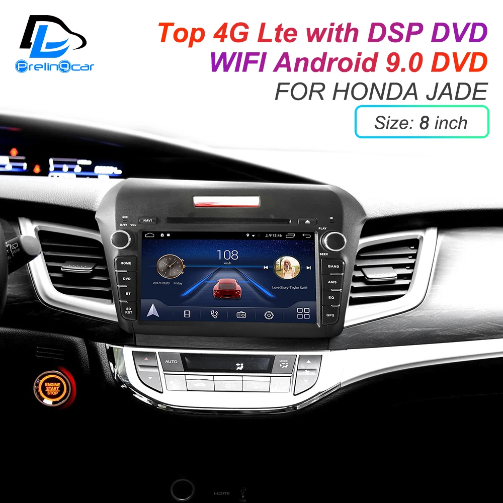 Android 9 0 DSP сабвуфер 4G Lte мультимедийный dvd плеер для Honda jade подголовник монитор