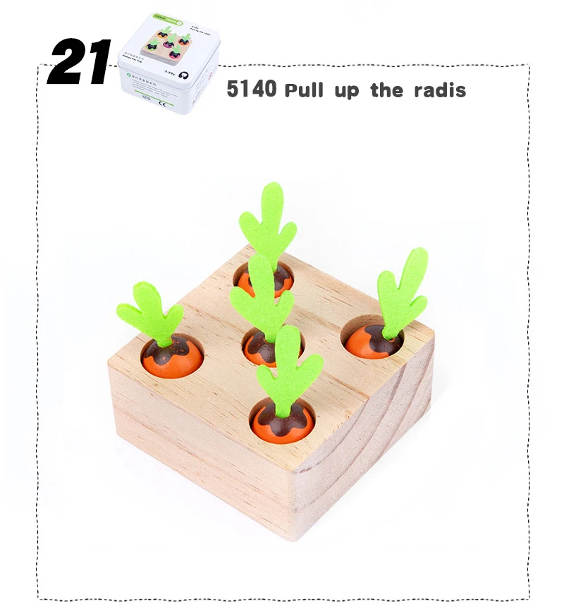 Wooden Pulling Radish Building Block Toys Early Learning Education Portable Box Travel Cognitive Interactive Game Children Gift
Wooden Pulling Radish Building Block Toys Early Learning Education Portable Box Travel Cognitive Interactive Game Children Gift