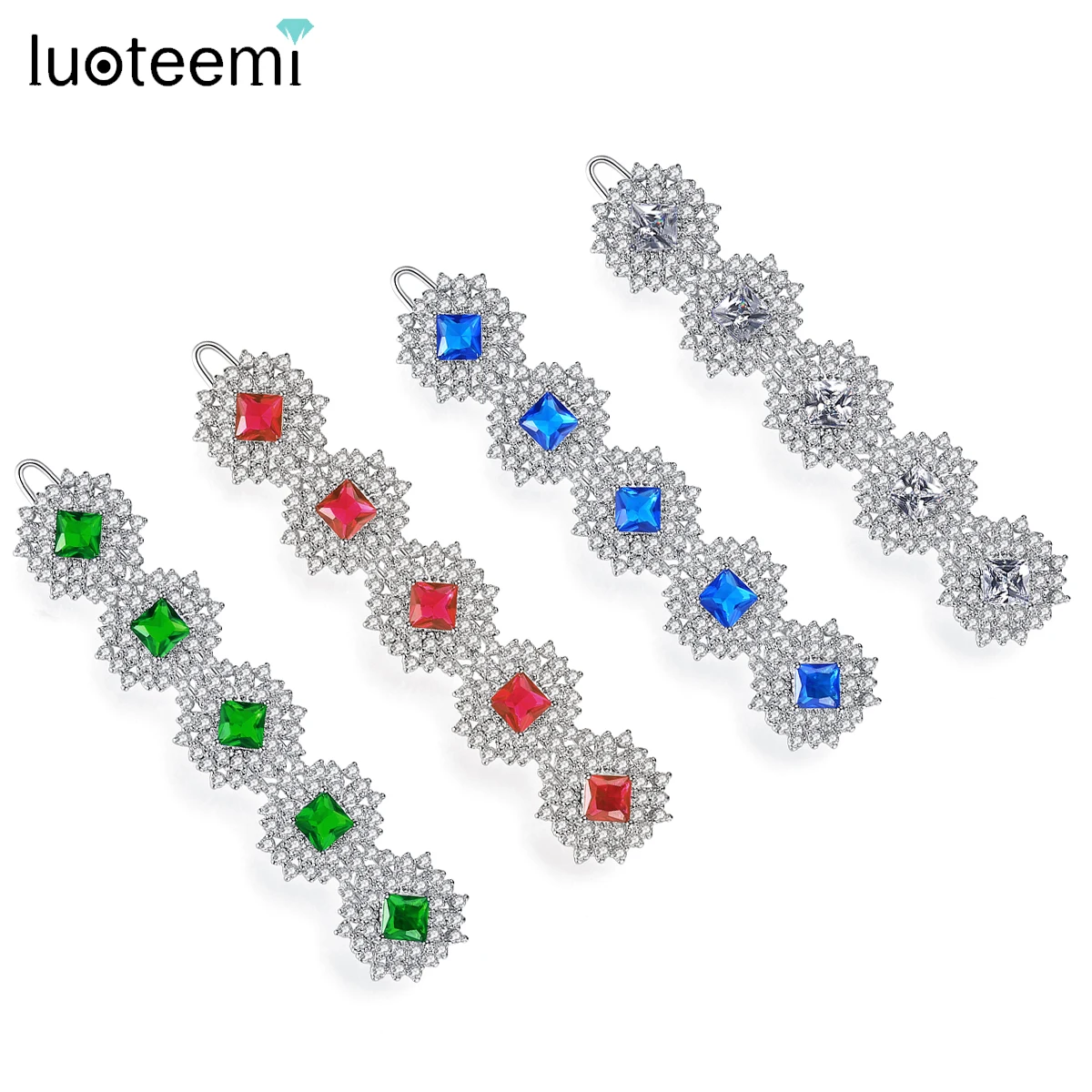 LUOTEEMI Brilliant 4 Colors 5 Cubic Zircons Hair Pins Silver Color Wedding Jewelry for Bridals Fashion 2021 New Arrival Gifts
LUOTEEMI Brilliant 4 Colors 5 Cubic Zircons Hair Pins Silver Color Wedding Jewelry for Bridals Fashion 2021 New Arrival Gifts