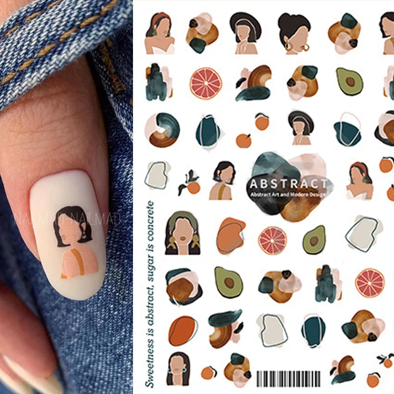 1sheet Women Nail Stickers Decals Abstract Face Women Design Slider Decals for Nails Art Decorations Tips Decoration
1sheet Women Nail Stickers Decals Abstract Face Women Design Slider Decals for Nails Art Decorations Tips Decoration