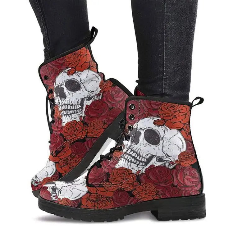 Martin Boots Women's Autumn and Winter New2021British Fashion Women's Tooling Boots Skull and Flower Print High-top Boots Ladies
Martin Boots Women's Autumn and Winter New2021British Fashion Women's Tooling Boots Skull and Flower Print High-top Boots Ladies