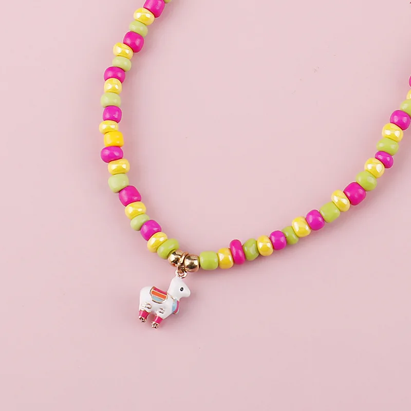 Makersland животных бусины ожерелье для девочек ювелирные изделия Милая кулон в виде