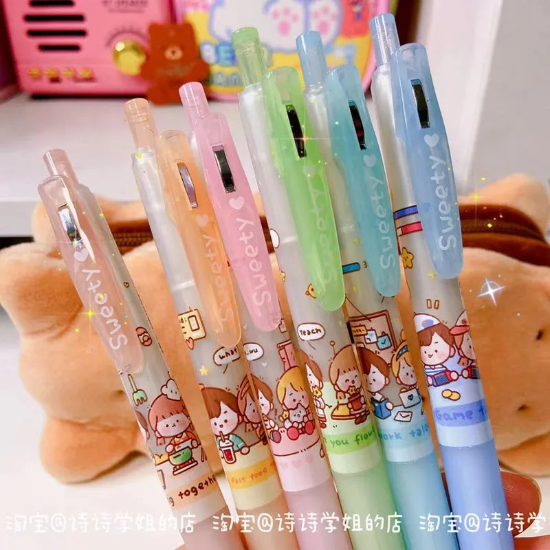 6pcs Cartoon Dessert Girl Press Type Black Color Ink Gel Pen 0.5mm Graffiti Writing Pens Kids Gift School Stationery 736
6pcs Cartoon Dessert Girl Press Type Black Color Ink Gel Pen 0.5mm Graffiti Writing Pens Kids Gift School Stationery 736