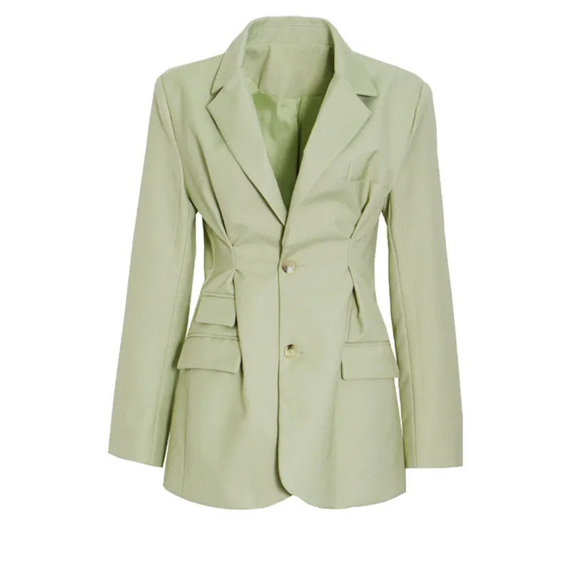 Women's one-piece suit jacket 2021 spring new fashion stitching fold pockets Slim green suit women
Women's one-piece suit jacket 2021 spring new fashion stitching fold pockets Slim green suit women