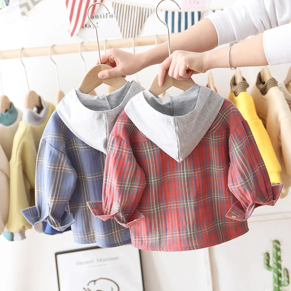 New Boy's Girl's Shirts spring autumn Casual Girls Blouses Children Kids Cotton Hooded Clothes Baby Boy Plaid Long Sleeve Shirt
New Boy's Girl's Shirts spring autumn Casual Girls Blouses Children Kids Cotton Hooded Clothes Baby Boy Plaid Long Sleeve Shirt
