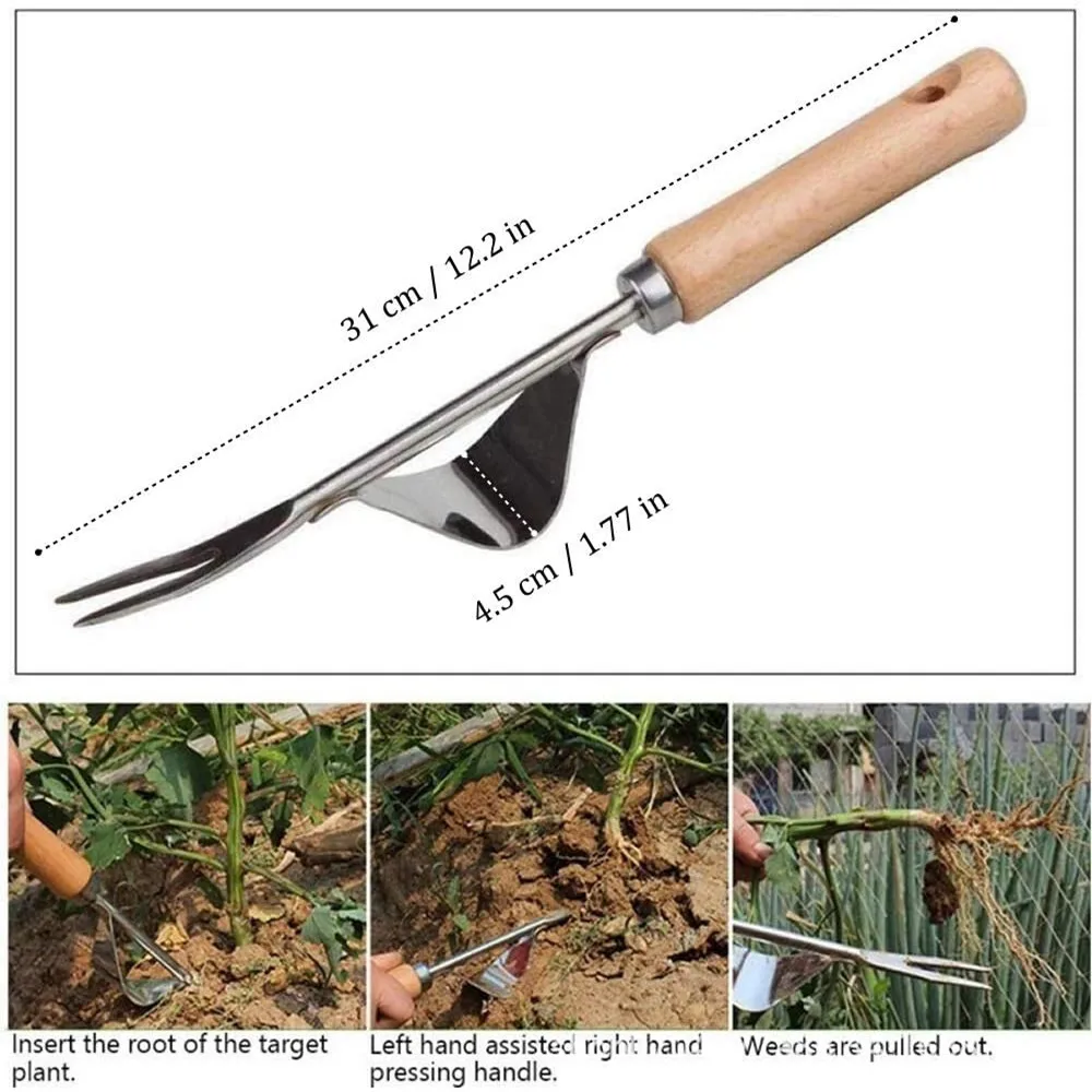 Garden Weeder Wood Handle Stainless Steel Hand Weeding Removal Cutter Puller Tools Multifunction Weeder Transplant
Garden Weeder Wood Handle Stainless Steel Hand Weeding Removal Cutter Puller Tools Multifunction Weeder Transplant