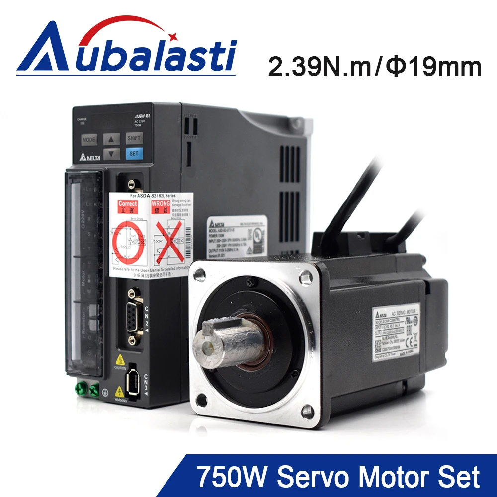 Сервомотором комплект 750W B2 серии ASD-B2-0721-B ECMA-C20807RS 3M провода 2.39N. M 5.1A хорошее
