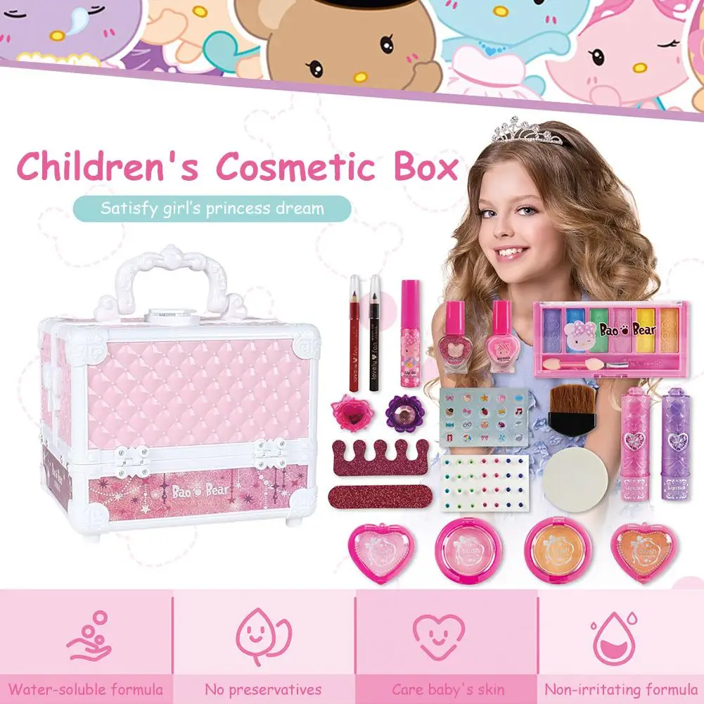 Girls Make Up Toy Set Princess Pretend Make Up Toy Set with Portable Box Non-toxic Washable for Girls gift
Girls Make Up Toy Set Princess Pretend Make Up Toy Set with Portable Box Non-toxic Washable for Girls gift