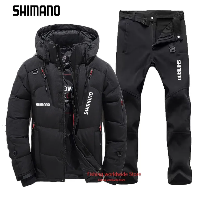 Men White Duck Down Brand Fishing Jacket Warm Hooded Thick Puffer Fishing Clothes Winter Waterproof Fleece Fishing Pants
Men White Duck Down Brand Fishing Jacket Warm Hooded Thick Puffer Fishing Clothes Winter Waterproof Fleece Fishing Pants