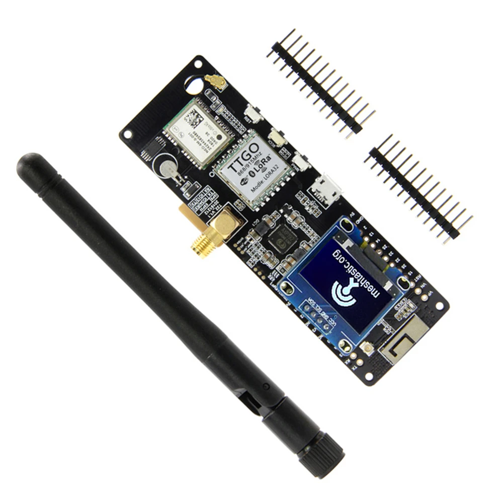 LILYGO®TTGO Meshtastic T-Beam V1.1 ESP32 433/868/915 МГц WiFi BLE Lora GPS NEO-6M SMA 923 держатель аккумулятора с OLED |