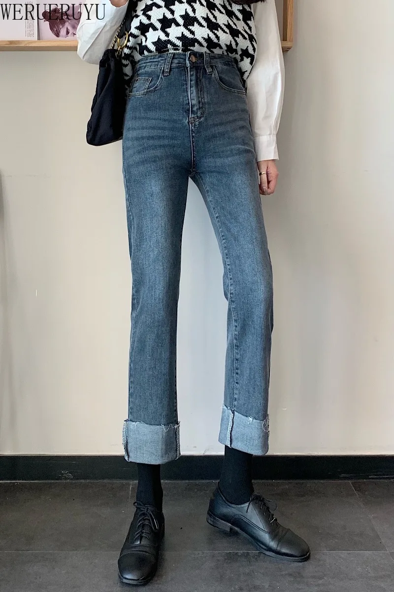WERUERUYU Women Jeans Trousers Girls Leisure All-match Fashion Loose Chic Roll Up Hem
WERUERUYU Women Jeans Trousers Girls Leisure All-match Fashion Loose Chic Roll Up Hem
