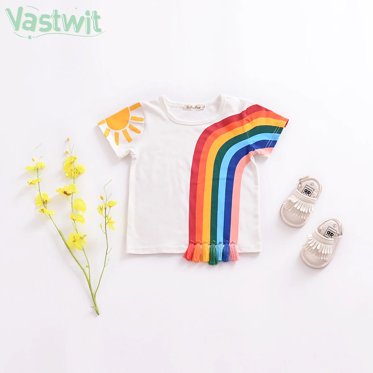 Summer Kid Boys Girls T-shirt Casual Colourful Rainbow Tees Short Sleeve Tassel Patchwork Cotton Girl Tops Korean Casual Clothes
Summer Kid Boys Girls T-shirt Casual Colourful Rainbow Tees Short Sleeve Tassel Patchwork Cotton Girl Tops Korean Casual Clothes