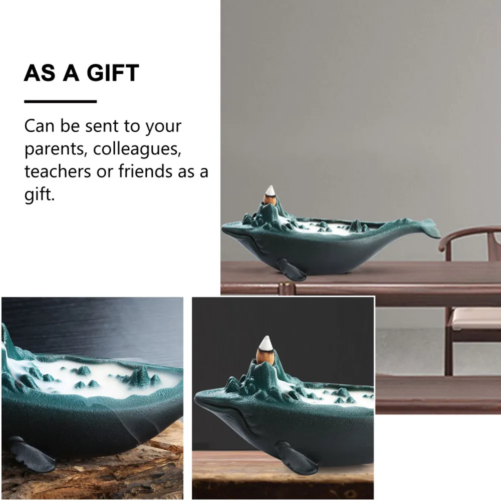 1Pc Household Incense Burner Chinese Style Censer Whale Shaped Backflow Censer
1Pc Household Incense Burner Chinese Style Censer Whale Shaped Backflow Censer