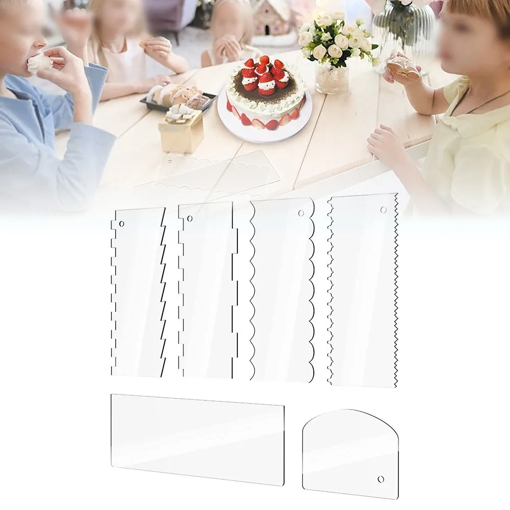 Acrylic Cake Scraper Smoother Stripes Edge Side Cake Cream Scraper Frosting Comb DIY Baking Tools Kitchen Accessories
Acrylic Cake Scraper Smoother Stripes Edge Side Cake Cream Scraper Frosting Comb DIY Baking Tools Kitchen Accessories
