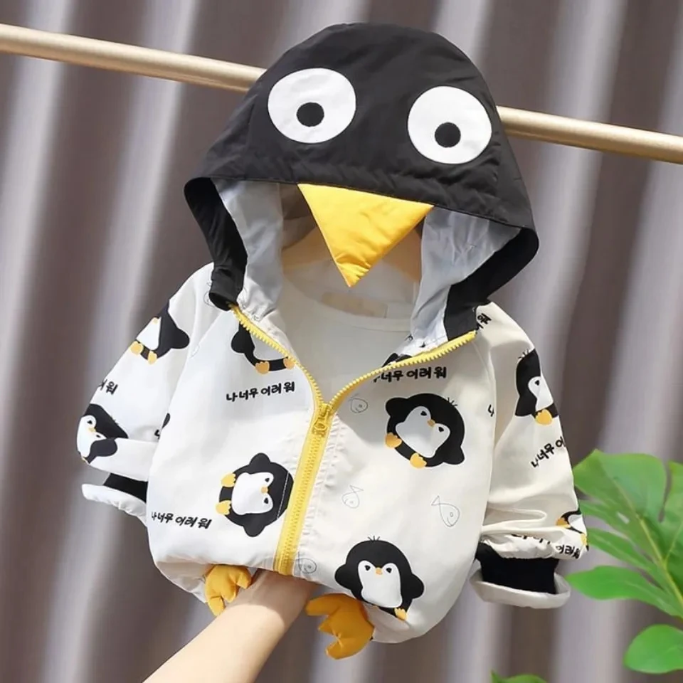 Girls spring Hooded Jacket clothing kids cute little penguin jacket boys casual top thin zipper coats P5676
Girls spring Hooded Jacket clothing kids cute little penguin jacket boys casual top thin zipper coats P5676