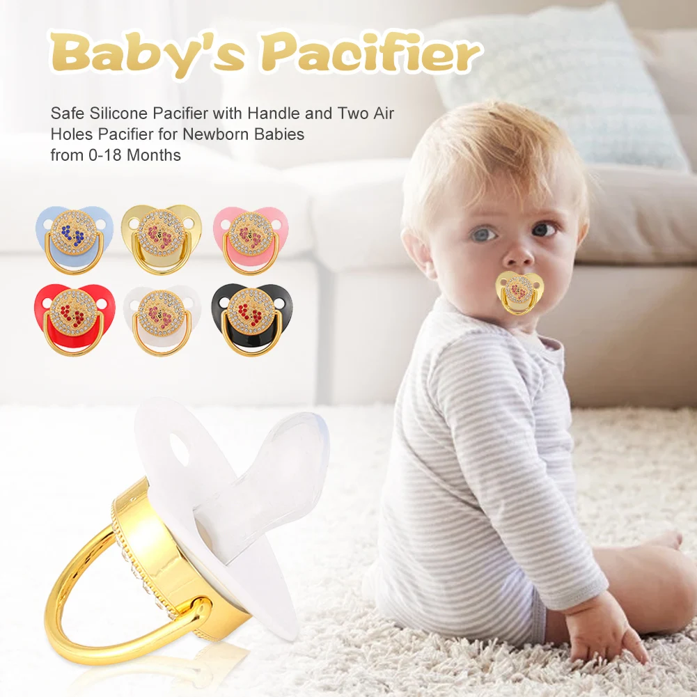 0-18 Months Baby's Pacifier food-grade Silicone Pacifier with Handle and Two Air Holes Pacifier Baby Diamond Pacifier BPA-free
0-18 Months Baby's Pacifier food-grade Silicone Pacifier with Handle and Two Air Holes Pacifier Baby Diamond Pacifier BPA-free
