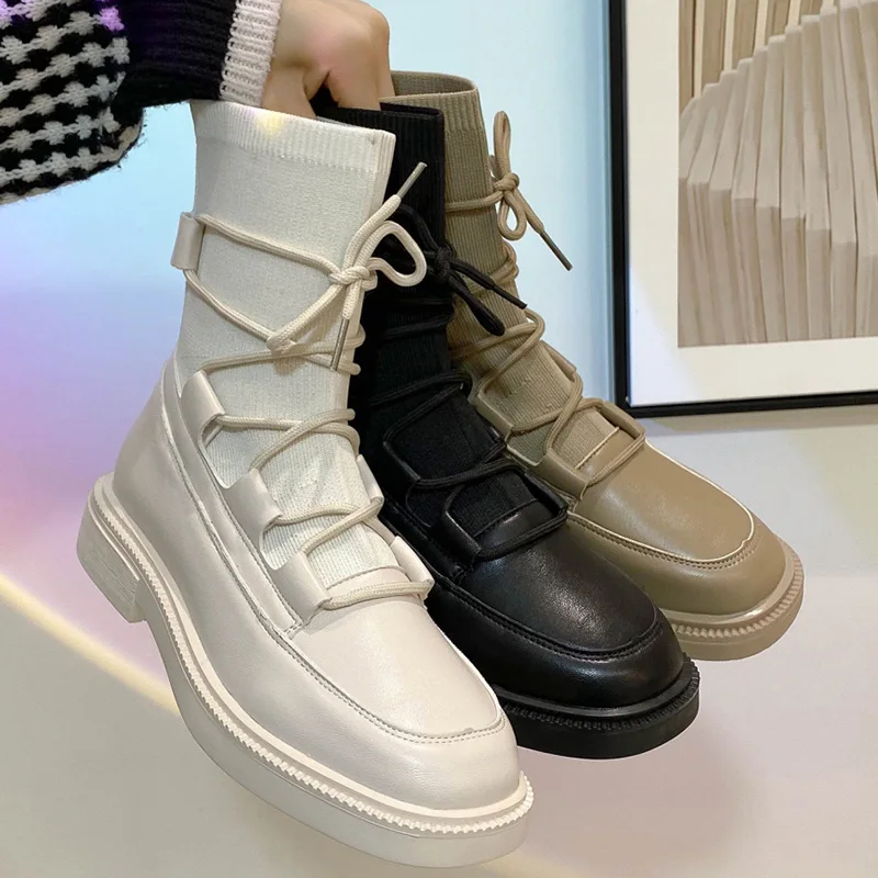 Women Martin Boots 2021 New Ladies Casual Stretch Fabric Socks Boots Fashion Gothic Cross-Tied Female Shoes Platform Boots
Women Martin Boots 2021 New Ladies Casual Stretch Fabric Socks Boots Fashion Gothic Cross-Tied Female Shoes Platform Boots