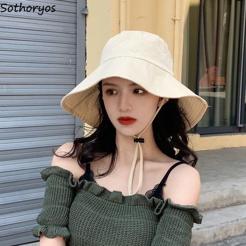 Sun Prevent Bucket Hats Women Trendy All-match Summer Big Brim Sunbonnet Female Solid Simple Holiday Beach Caps Ins Fashionable
Sun Prevent Bucket Hats Women Trendy All-match Summer Big Brim Sunbonnet Female Solid Simple Holiday Beach Caps Ins Fashionable