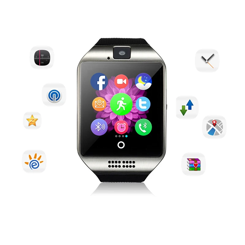 Smart Watch Men Q18 With Camera Facebook Whatsapp Twitter Sync Support SIM TF Card Phone Call Push Message Smartwartch Android
Smart Watch Men Q18 With Camera Facebook Whatsapp Twitter Sync Support SIM TF Card Phone Call Push Message Smartwartch Android