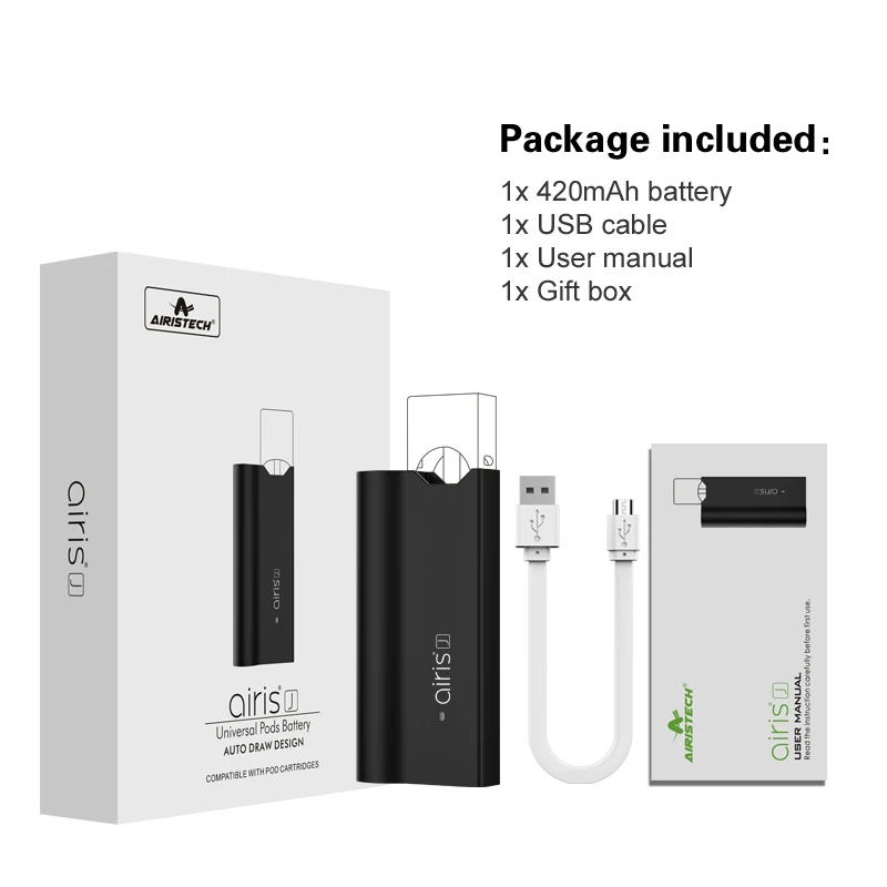 AIRISTECH airis J Vape Pod Vaporizer Vape Pen 420ohm Battery Nico Salt Oil Pod Mod Electronic Cigarette Kit
AIRISTECH airis J Vape Pod Vaporizer Vape Pen 420ohm Battery Nico Salt Oil Pod Mod Electronic Cigarette Kit