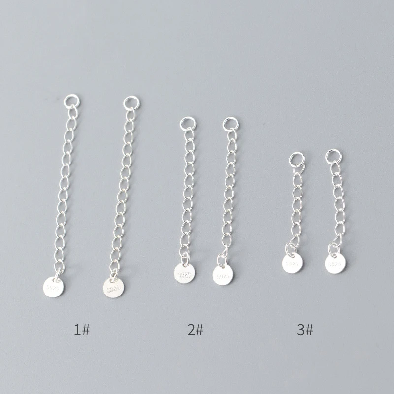 2Psc/lot 4 Color 925 Sterling Silver Extend chain 3 4 5cm Length Extention Chain Connector for DIY Necklace Jewelry Making Craft
2Psc/lot 4 Color 925 Sterling Silver Extend chain 3 4 5cm Length Extention Chain Connector for DIY Necklace Jewelry Making Craft