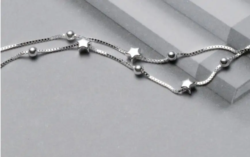 925 Sterling Silver Double Layer Box Chain Star Round Bead Charm Bracelet &Bangle For Women Girls Party Jewelry SL218
925 Sterling Silver Double Layer Box Chain Star Round Bead Charm Bracelet &Bangle For Women Girls Party Jewelry SL218
