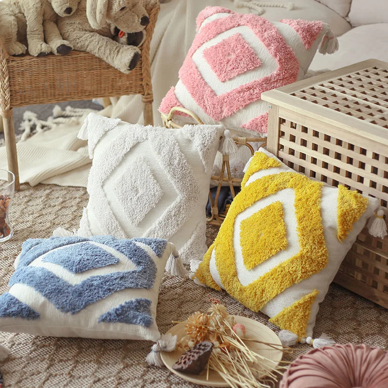 Cushion Cover 45x45cm Moroccan Style Tufted Tassel Hand-decorated Pillowcase Ivory Powder Blue Yellow Sofa Bed Pillow Pillowcase
Cushion Cover 45x45cm Moroccan Style Tufted Tassel Hand-decorated Pillowcase Ivory Powder Blue Yellow Sofa Bed Pillow Pillowcase