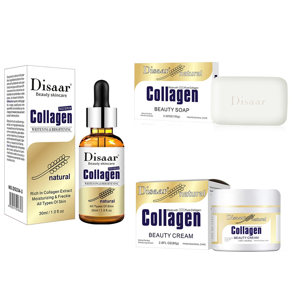 Collagen Skin Repair Moisturizing Essence Whitening Cream Anti Aging Soap Anti Wrinkle Face Cream Acne Treatment sets
Collagen Skin Repair Moisturizing Essence Whitening Cream Anti Aging Soap Anti Wrinkle Face Cream Acne Treatment sets
