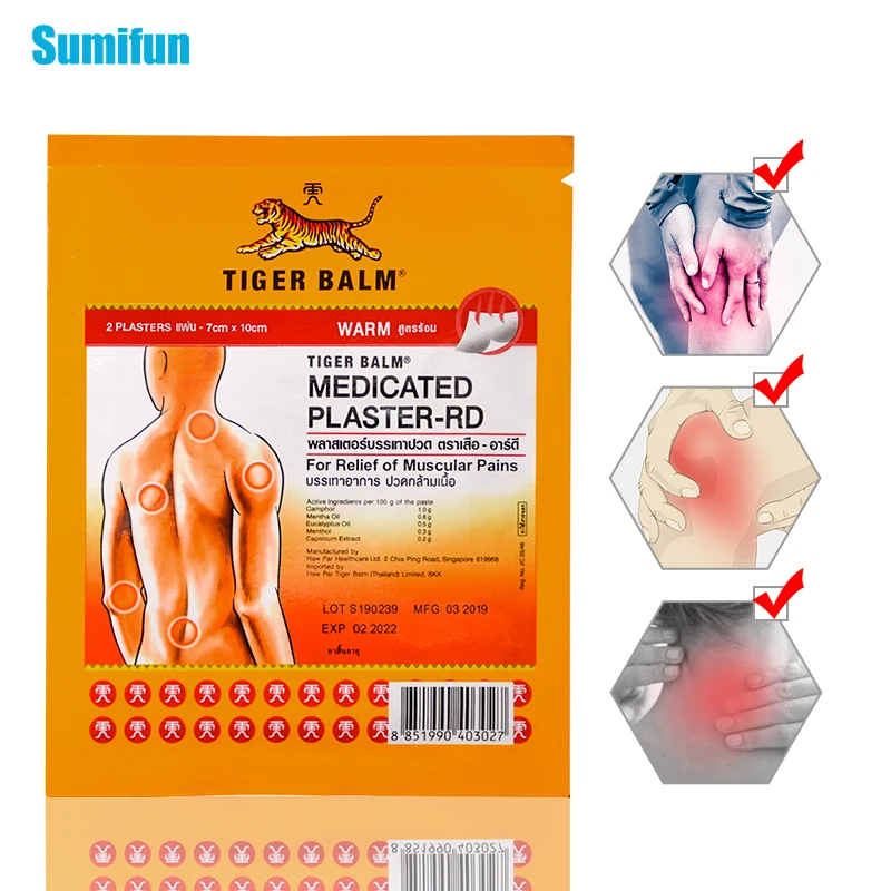 2Pcs Sumifun Thailand Tiger Balm Capsicum And Cool Medical Plaster Rheumatism Arthritis Pain Relief Patch Herbal Medical Plaster
2Pcs Sumifun Thailand Tiger Balm Capsicum And Cool Medical Plaster Rheumatism Arthritis Pain Relief Patch Herbal Medical Plaster