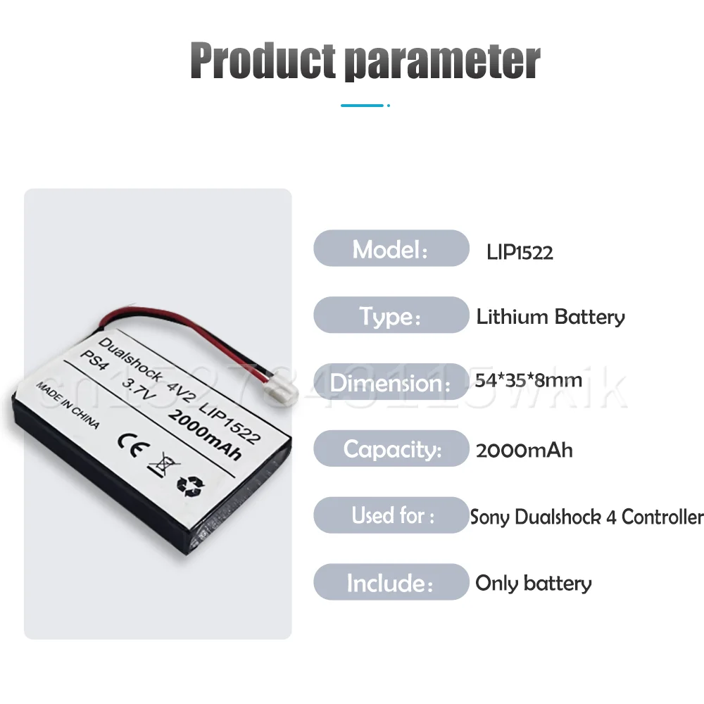 Аккумуляторная батарея LIP1522 для беспроводного контроллера SONY Dualshock 4 V2 3 7 в 2000 мАч |