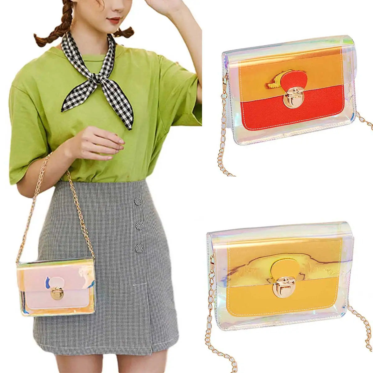 Fashion Women PVC Handbag Girls Shinny Shoulder Bag Female Laser Crossbody Multipurpose Single-Shoulder Waterproof Flap
Fashion Women PVC Handbag Girls Shinny Shoulder Bag Female Laser Crossbody Multipurpose Single-Shoulder Waterproof Flap