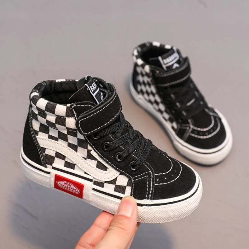 Children's Canvas Shoes Boy Sneakers Kids Breathable Casual Shoes For Girls High Top Plaid Shoes 2021 Spring/Autumn
Children's Canvas Shoes Boy Sneakers Kids Breathable Casual Shoes For Girls High Top Plaid Shoes 2021 Spring/Autumn