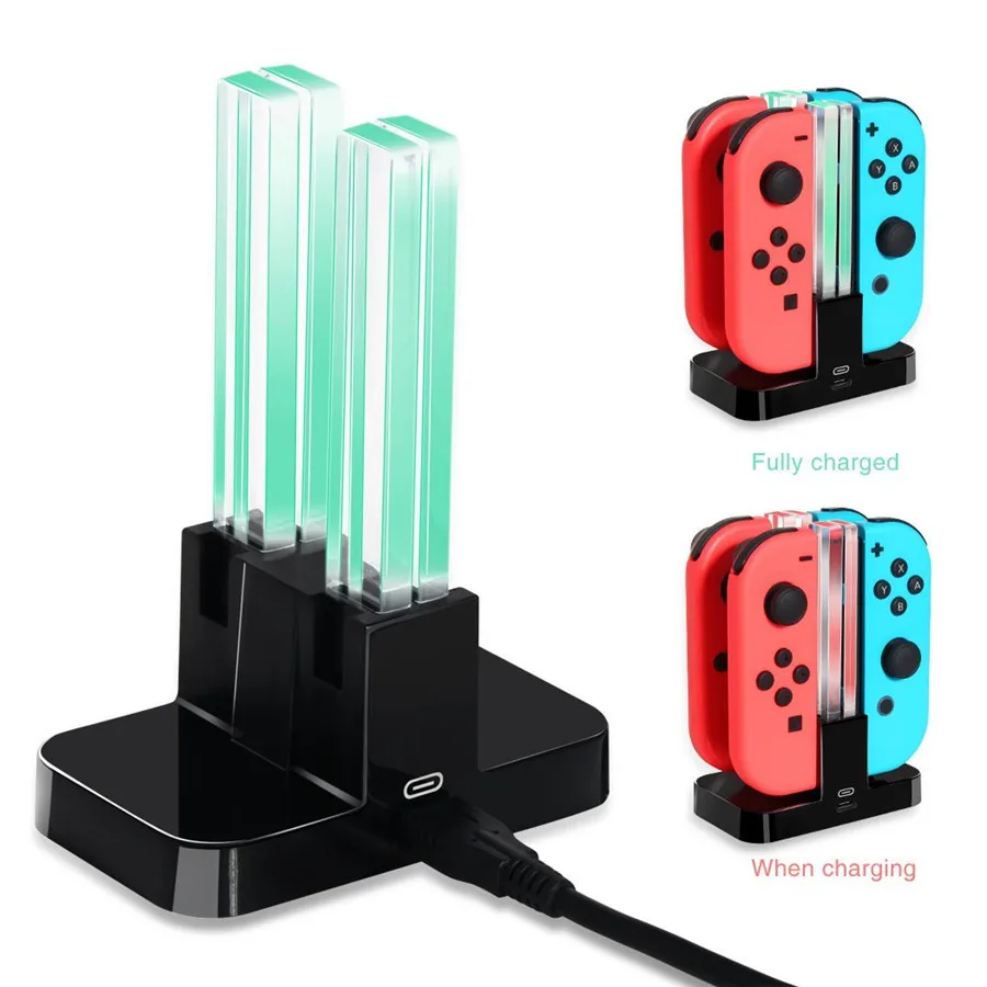 4 в 1 USB зарядная док станция для Nintendo Switch Joy Pad джойстика геймпад Зарядное
