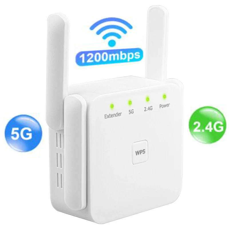 5G WiFi Repeater Wifi Amplifier Signal Wifi Extender Network Wi fi Booster 1200Mbps 5 Ghz Long Range Wireless Wi-fi Repeater
5G WiFi Repeater Wifi Amplifier Signal Wifi Extender Network Wi fi Booster 1200Mbps 5 Ghz Long Range Wireless Wi-fi Repeater