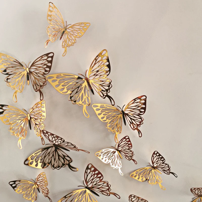 12 Pcs of Metal Texture Hollow Butterfly Wall Stickers Simulation Butterflies in Japanese Cartoons Home Decoration Accessories
12 Pcs of Metal Texture Hollow Butterfly Wall Stickers Simulation Butterflies in Japanese Cartoons Home Decoration Accessories