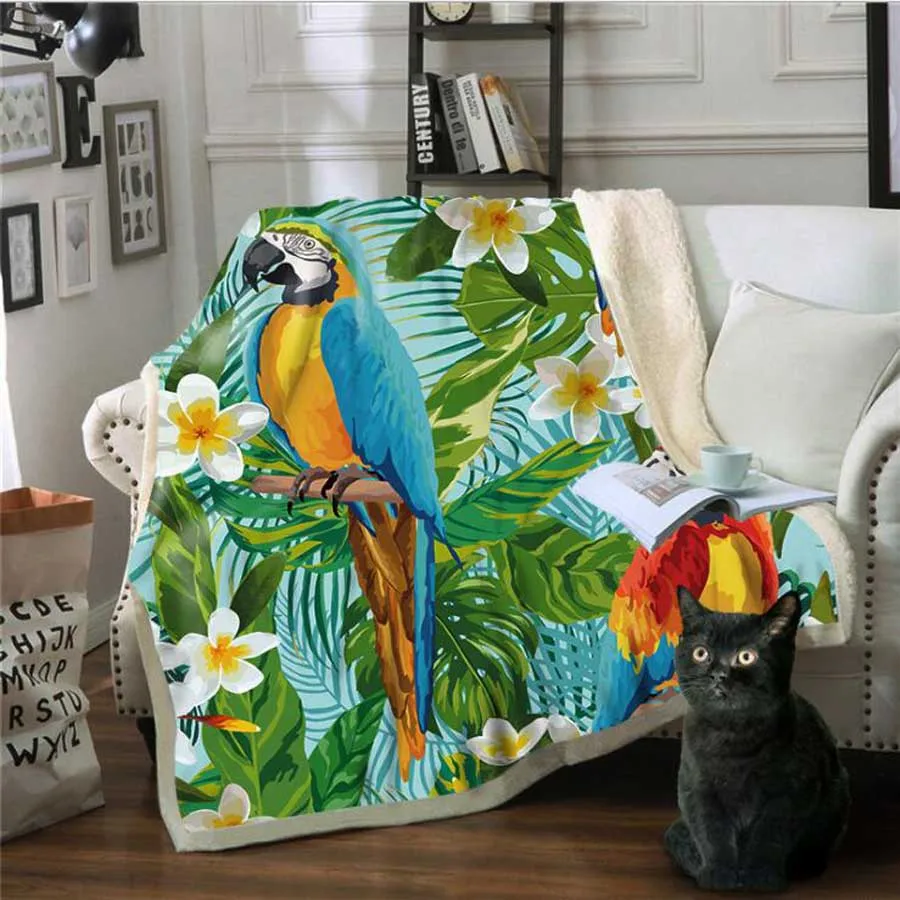 WOSTAR Sherpa Blanket 3D Printing Blue parrot home comfortable Super soft Velvet Plush Adult Blanket bedspreads
WOSTAR Sherpa Blanket 3D Printing Blue parrot home comfortable Super soft Velvet Plush Adult Blanket bedspreads