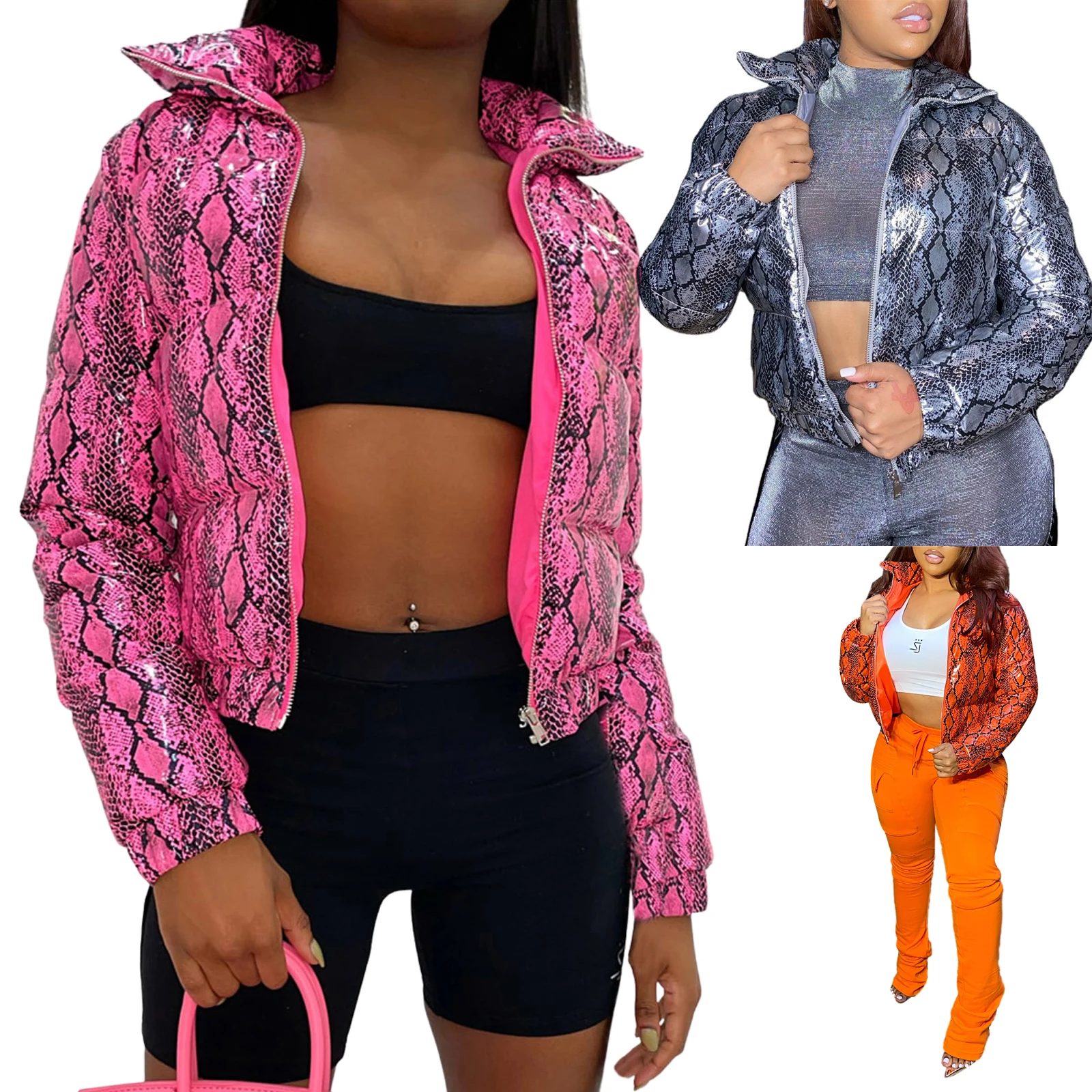 hirigin Plus Size Female Warm Thick Coat Cotton Clothes Serpentine Print Stand Collar Long Sleeve Jacket with Zipper for Winter
hirigin Plus Size Female Warm Thick Coat Cotton Clothes Serpentine Print Stand Collar Long Sleeve Jacket with Zipper for Winter