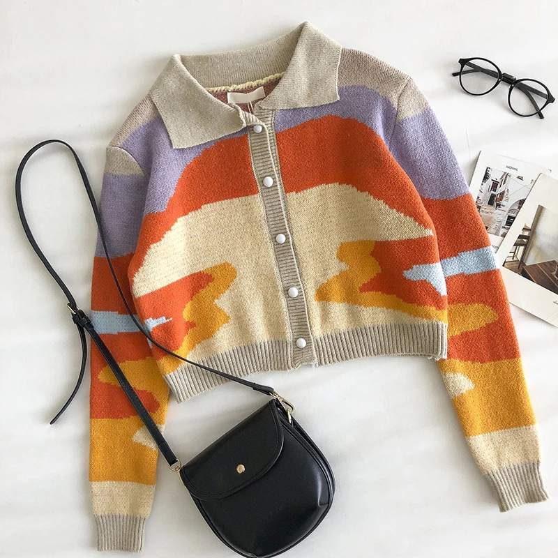 Retro Women Sweater 2020 New Autumn Winter Single-breasted Turn Down Collar Button Up Korean Women Vintage Sweaters
Retro Women Sweater 2020 New Autumn Winter Single-breasted Turn Down Collar Button Up Korean Women Vintage Sweaters