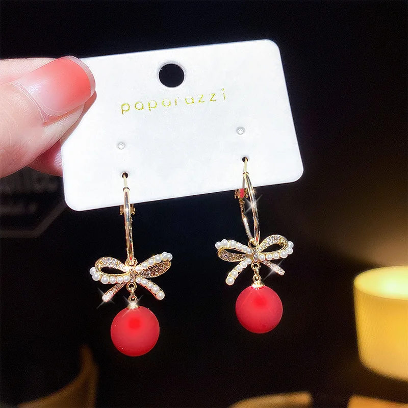 Red Pearl Earrings For Women 2021 New Trend Fashion Jewelry with Rhinestores Pearl Bowknot Dangle Ear Rings Gold Hoop Krean
Red Pearl Earrings For Women 2021 New Trend Fashion Jewelry with Rhinestores Pearl Bowknot Dangle Ear Rings Gold Hoop Krean