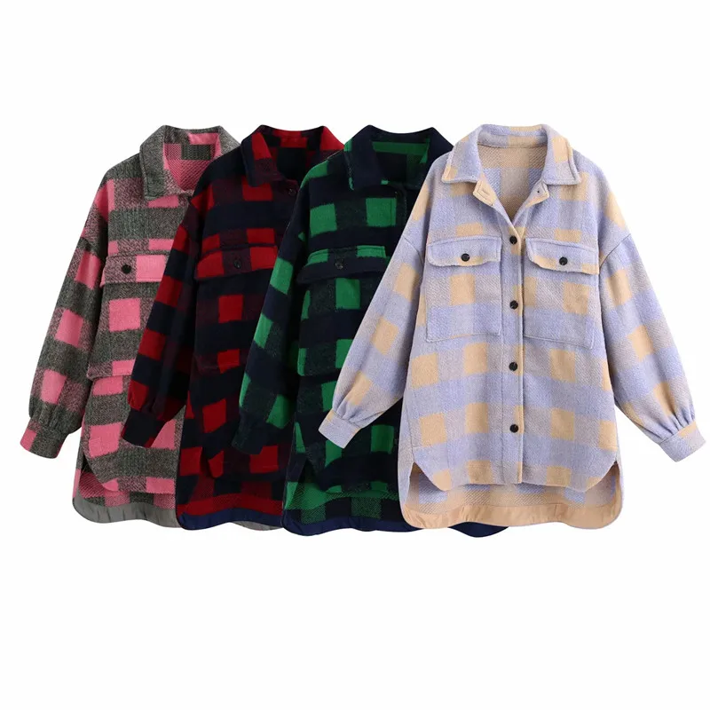 Evfer Autumn Stylish Plaid Print Za Woolen Long Shirt Jackets Outwear 2020 Women Fashion Winter Warm Thick Loose Jacket Coats
Evfer Autumn Stylish Plaid Print Za Woolen Long Shirt Jackets Outwear 2020 Women Fashion Winter Warm Thick Loose Jacket Coats