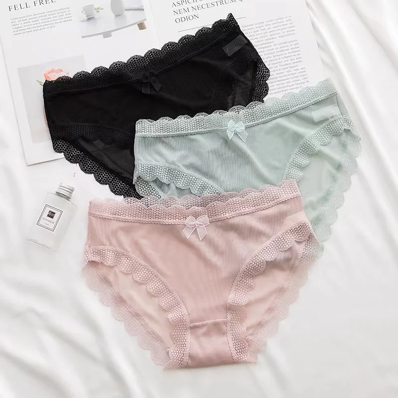 1PCS Sexy Mesh Lace Panties For Women Transparent Underwear Bow Lingerie Middle-Waist Comfortable Fashion Underpant Intimates
1PCS Sexy Mesh Lace Panties For Women Transparent Underwear Bow Lingerie Middle-Waist Comfortable Fashion Underpant Intimates
