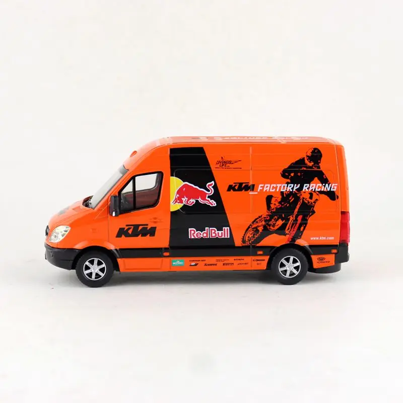 Масштаб 1:38 Sprinter MPV игрушечный автомобиль литая модель Motorcross Red Bull Racing Team