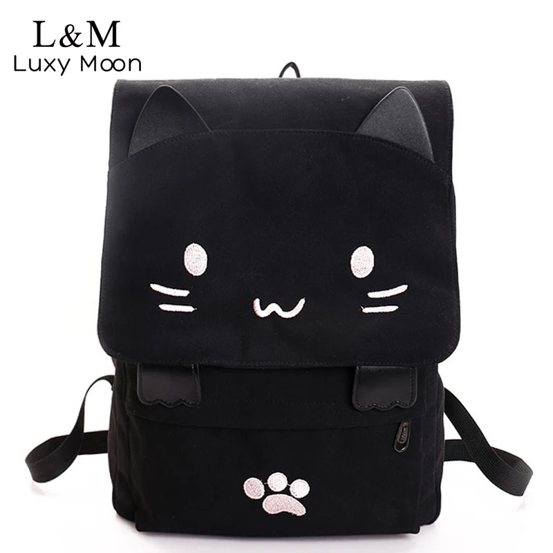 Cute Cat Canvas Backpack Cartoon Embroidery Backpacks For Teenage Girls School Bag Fashio Black Printing Rucksack mochilas XA69H
Cute Cat Canvas Backpack Cartoon Embroidery Backpacks For Teenage Girls School Bag Fashio Black Printing Rucksack mochilas XA69H