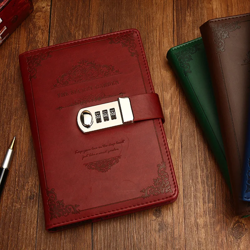 A5 Retro Password Lock Book Lock Diary Creative Account Book Student Leather Notepad office School Stationery Notebook 
A5 Retro Password Lock Book Lock Diary Creative Account Book Student Leather Notepad office School Stationery Notebook
